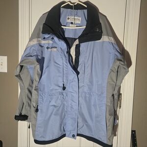 Columbia Challenge Series Blue and Gray Jacket Winter Coat Puffer Ski Warm
